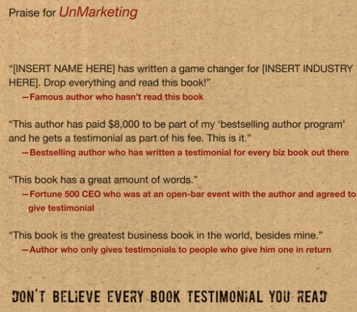 Unmarketing back cover